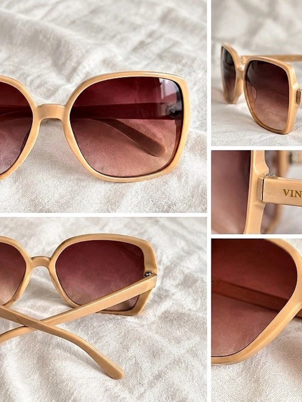 Vince Camuto Women's Glamorous Square Sunglasses Brown & Gold